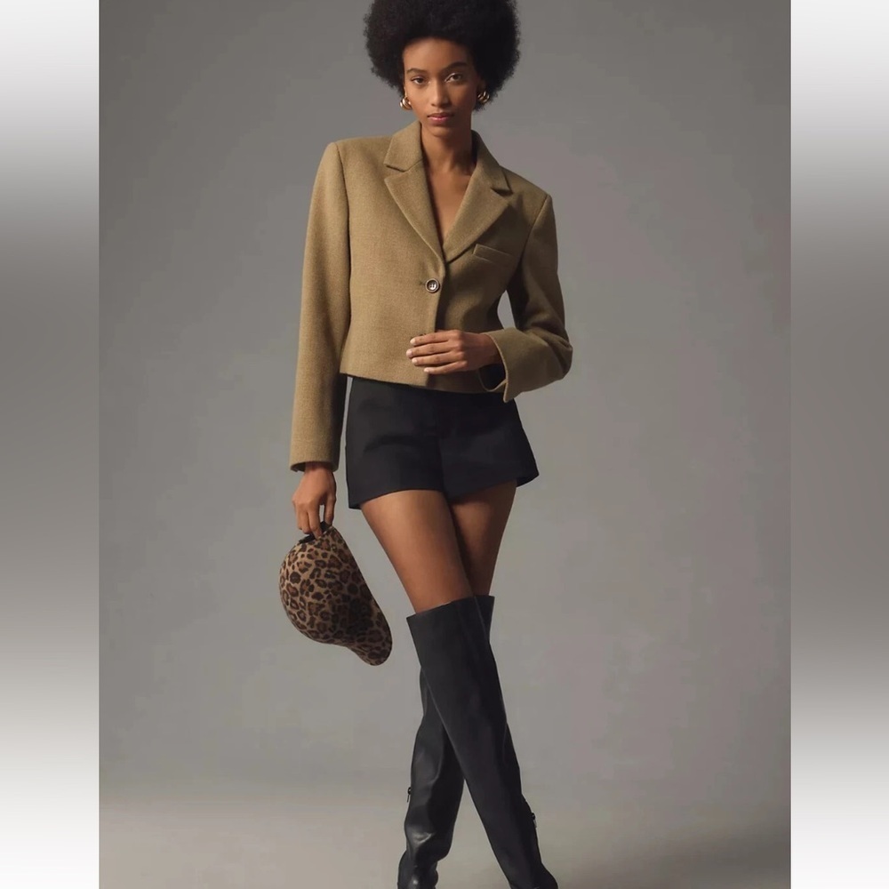 ANTHROPOLOGIE Cropped Blazer Jacket size 12 - Picture 2 of 13